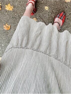 Time and Tru Metallic Plisse Tiered Maxi Skirt-NWT
